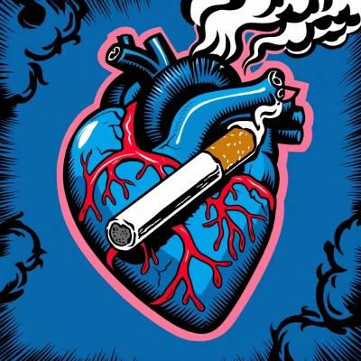 Un cigarro siendo parte de un corazón