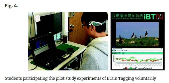 Imagen del estudio donde se muestra un estudiante que participa voluntariamente en los experimentos del estudio piloto de etiquetado cerebral